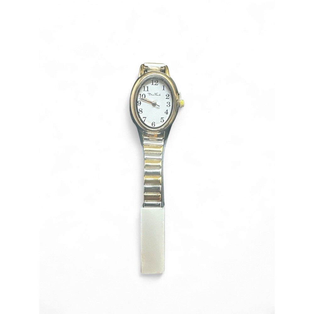 DiaoFendi Women's Thin Gold & Silver Dual Tone Slim Oval Watch